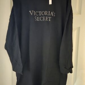 Victoria's Secret Black Rhinestone Logo Top M/L